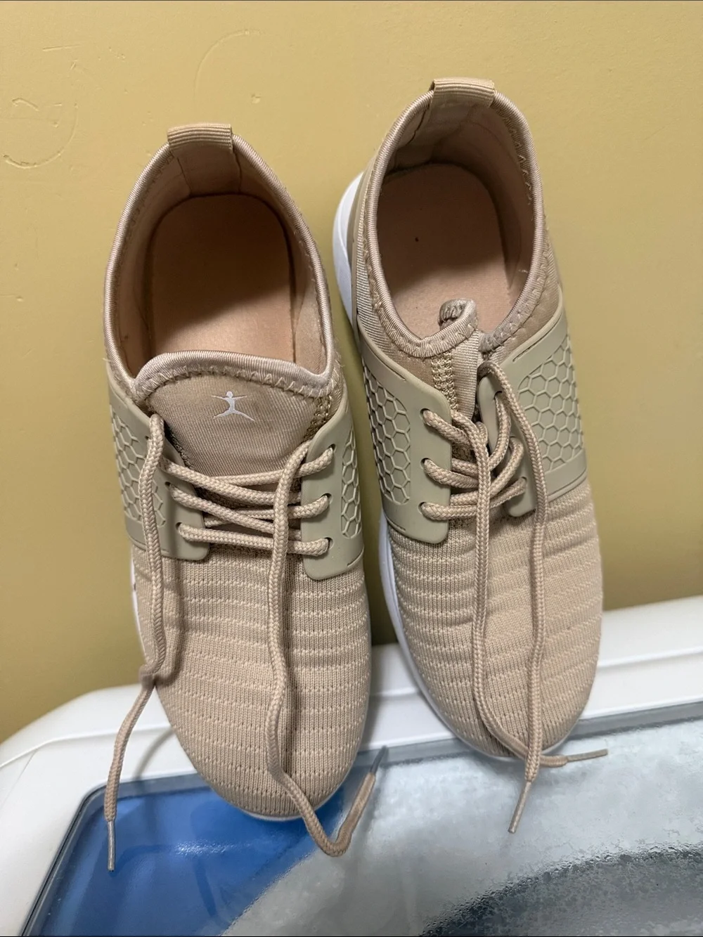 Jordan Men's Knit Sneakers in Beige